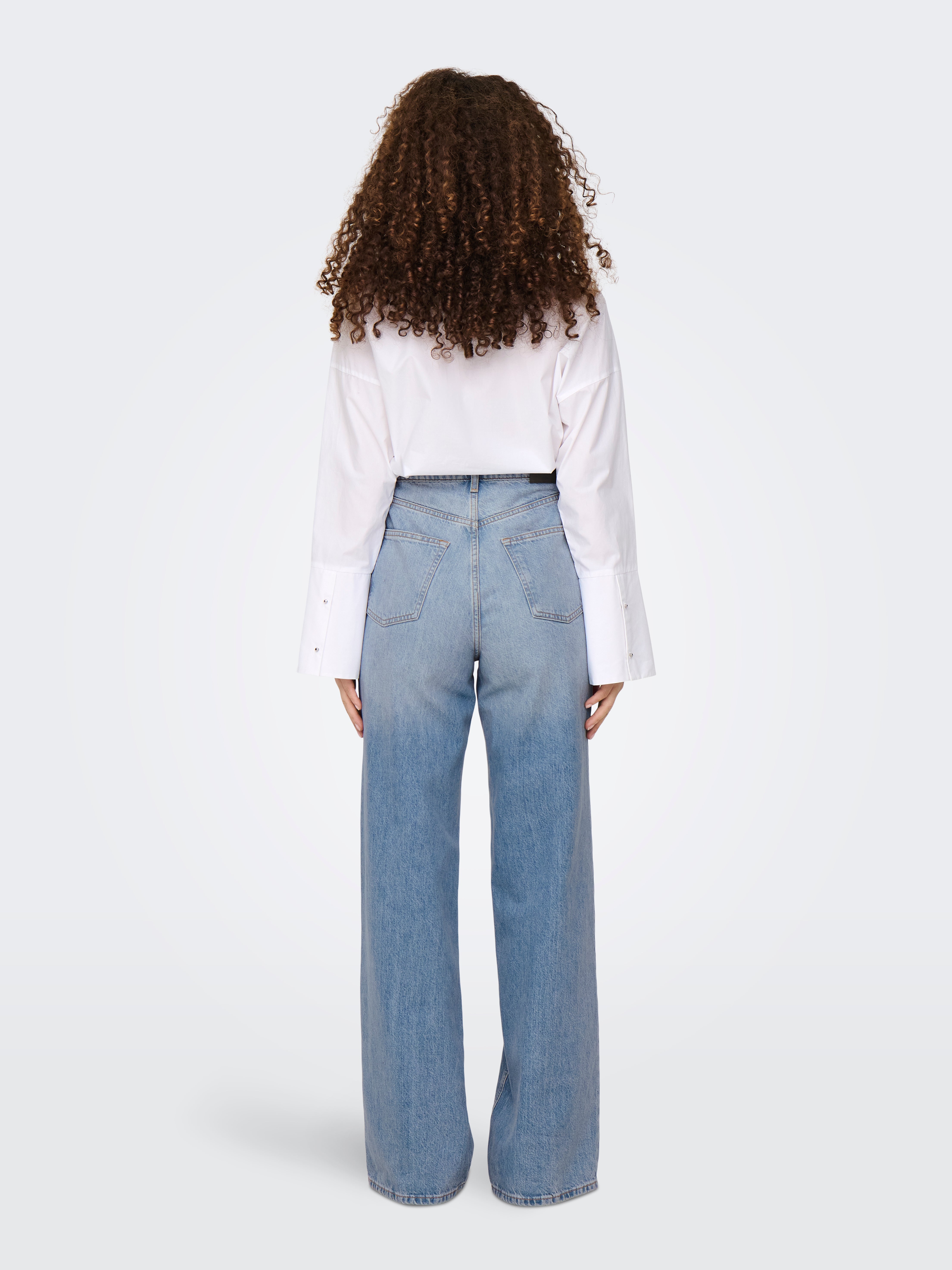 ONLHOPE Hohe Taille Weiter Beinschnitt Jeans Medium Blue Denim