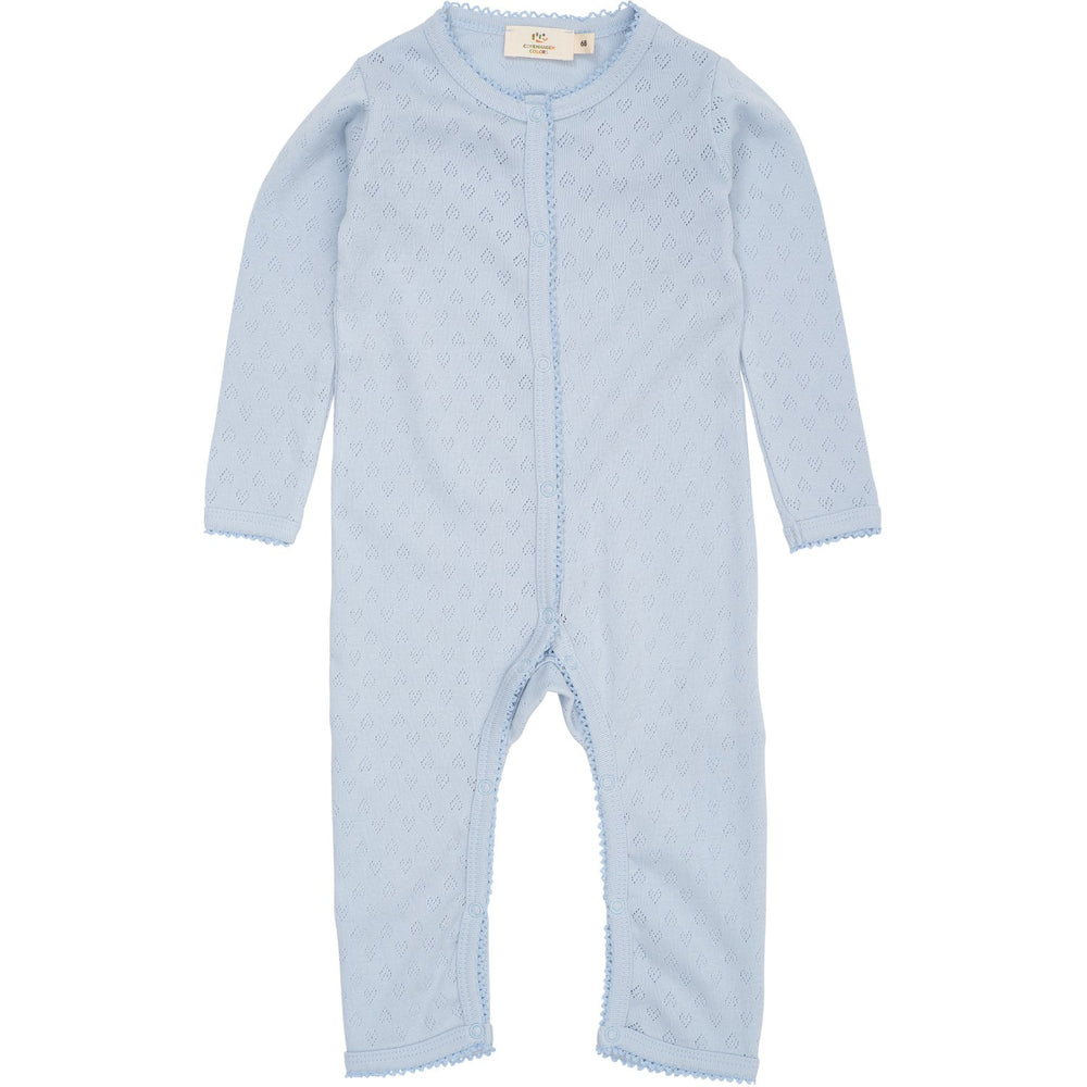 Køb COPENHAGEN COLORS Dusty Blue Pointelle Heart Full Body
