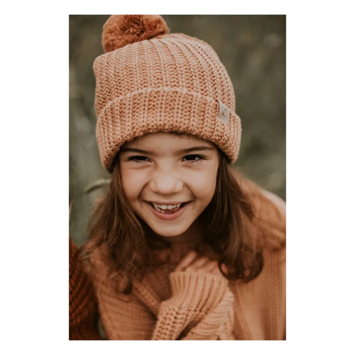 Yuki Bonnet Tricot Coton Bio | Vieux Rose