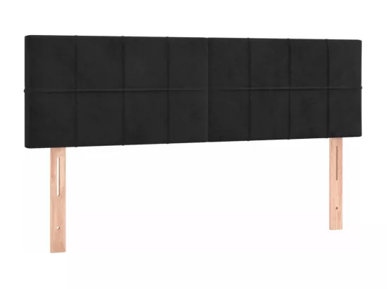 Sommier tapissier avec matelas et LED Noir 140x190 cm Velours