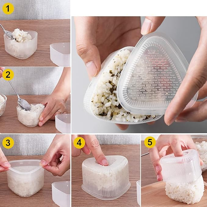 (7x4cm) Sushi Maker DIY Reis Dreieck Form Onigiri Herstellungs Werkzeug Musubi Presse - Transparent