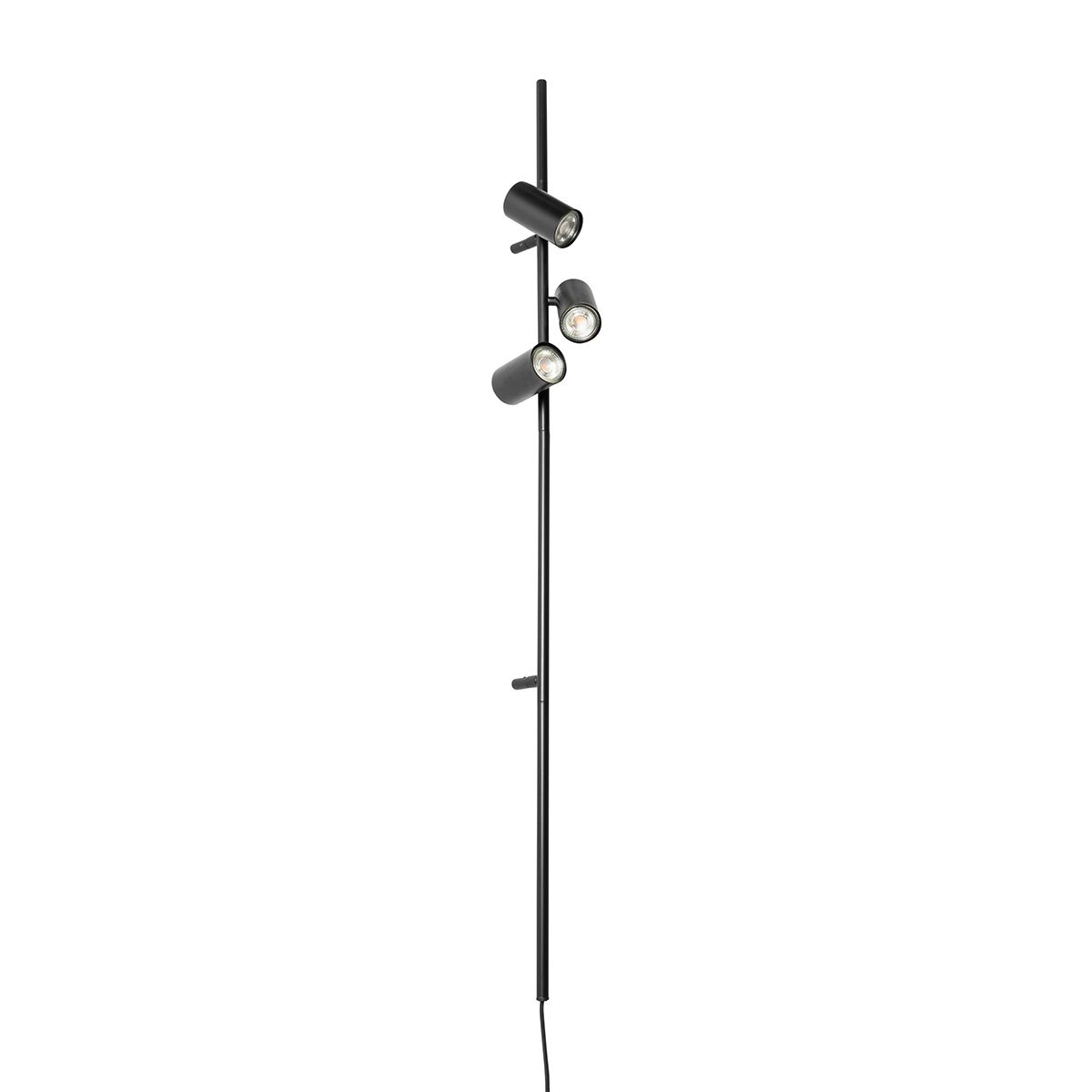 Smart wandlamp zwart met voetschakelaar 3-lichts incl. 3 Wifi GU10 50mm - Jeana Luxe