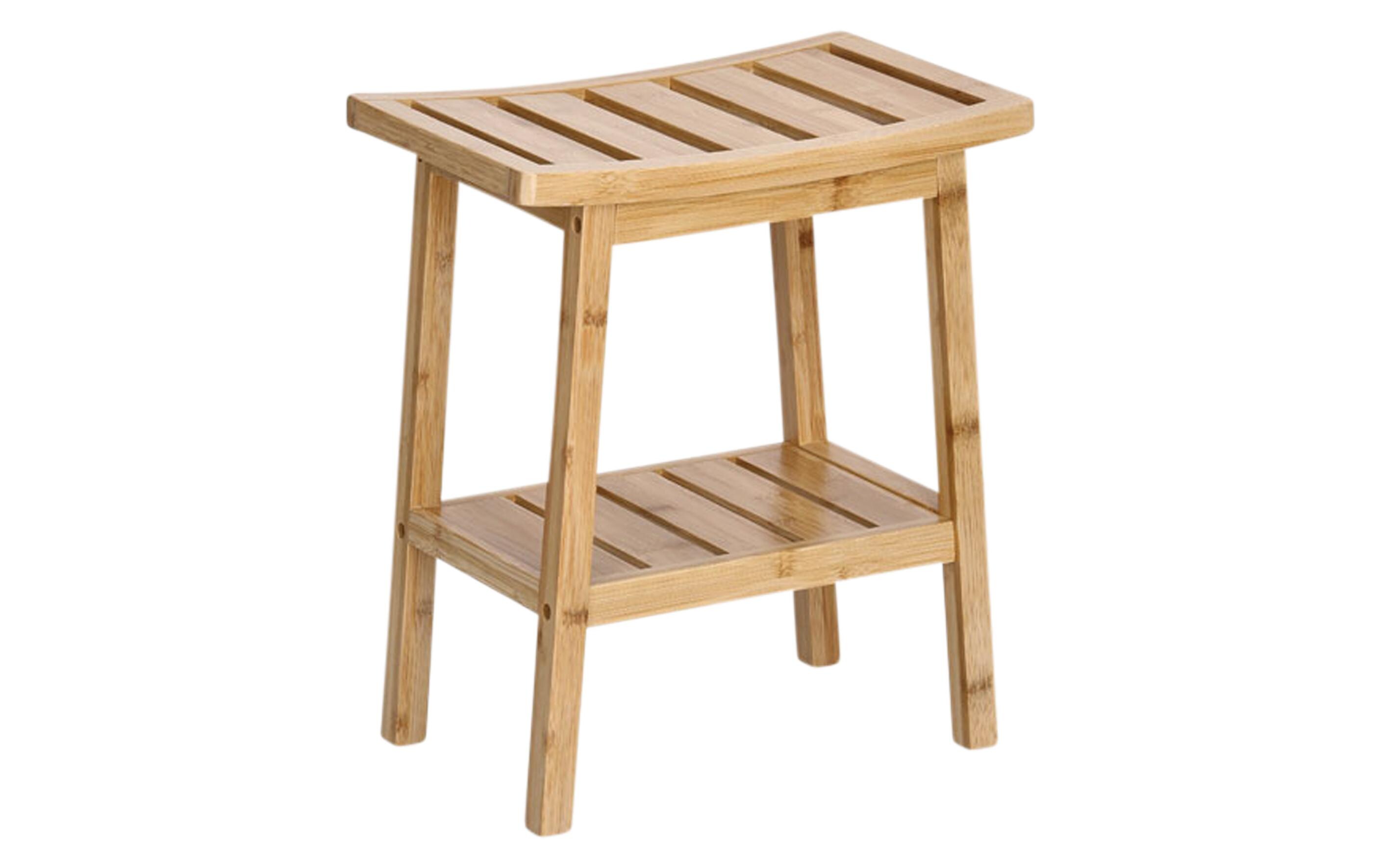 Hocker mit Ablage 40 x 25 x 46 cm, NatureSitzhocker