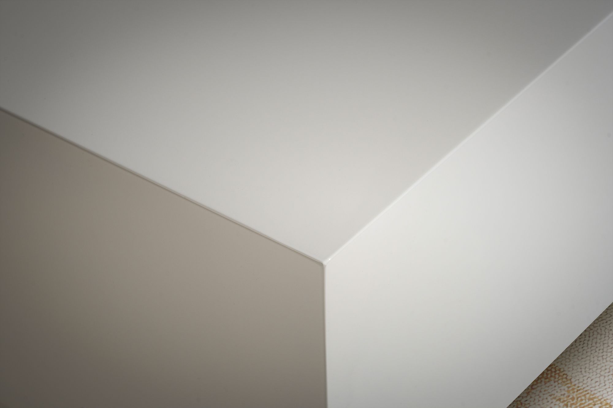 Couchtisch FineBuy Sofatisch MONOBLOC Weiß Hochglanz 60x60 cm Wohnzimmertisch
