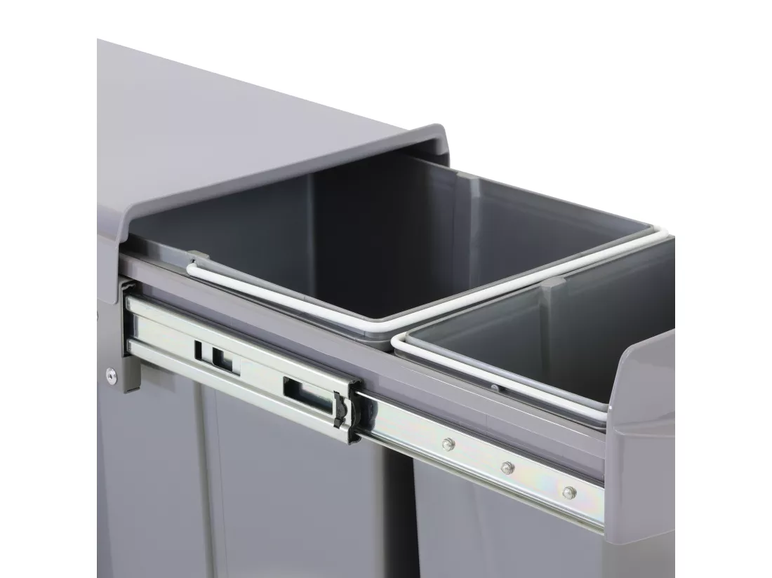 SVITA EMCombo30 Poubelle encastrable 30L (10L+20L) 2 compartiments avec couvercle système de séparation des déchets 2 voies