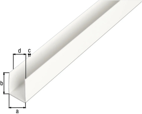 U-profiel PVC wit 21x20x1 mm, 2 m