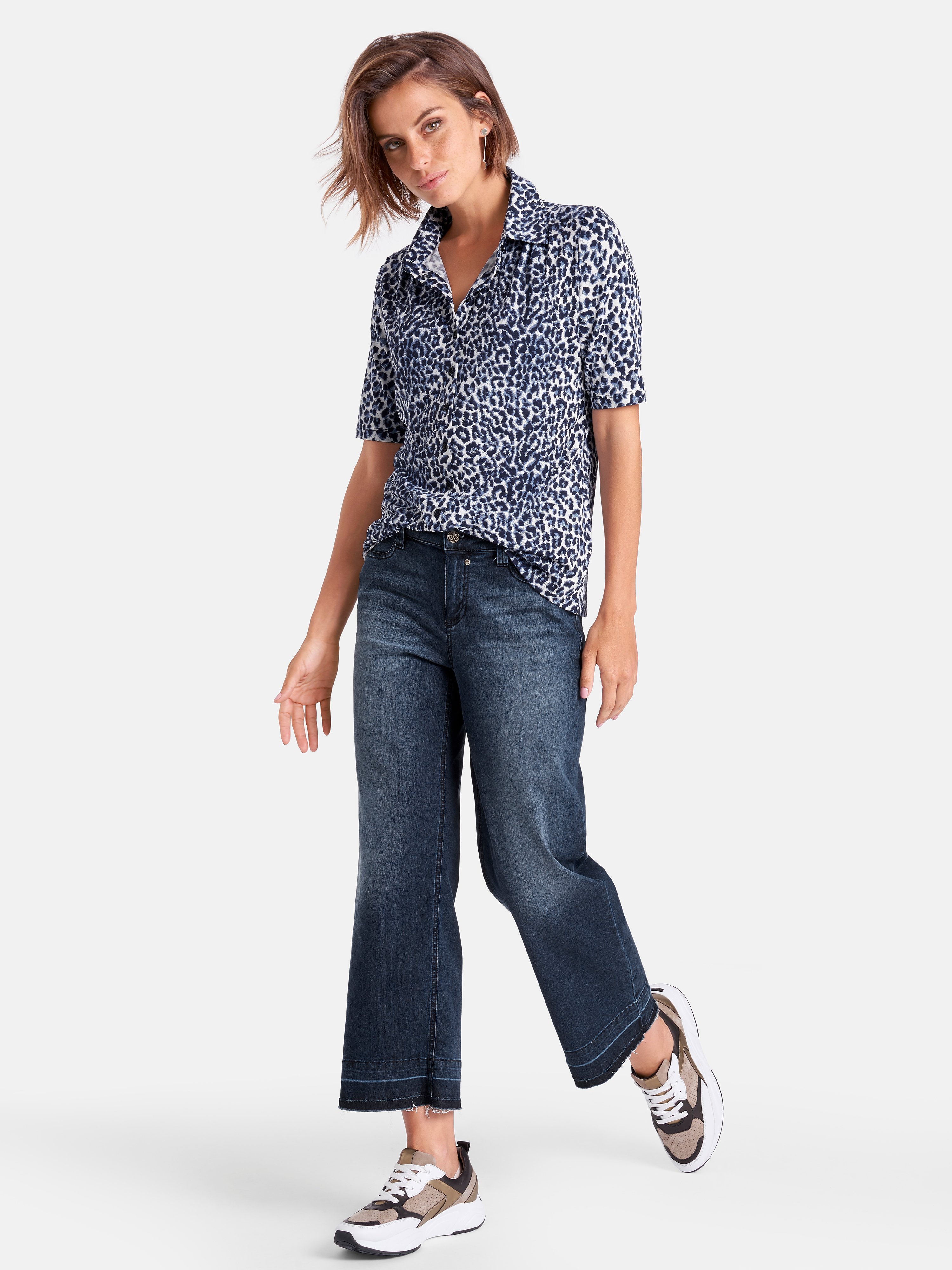 Jersey-Bluse mit 1/2-Arm