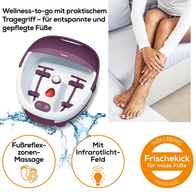 BEURER Fussbad »FB 21 mit Vibrations- und Sprudelmassagen für Fusswellness zuhause« Mit praktischem Tragegriff und zuschaltbarer Wärmefunktion