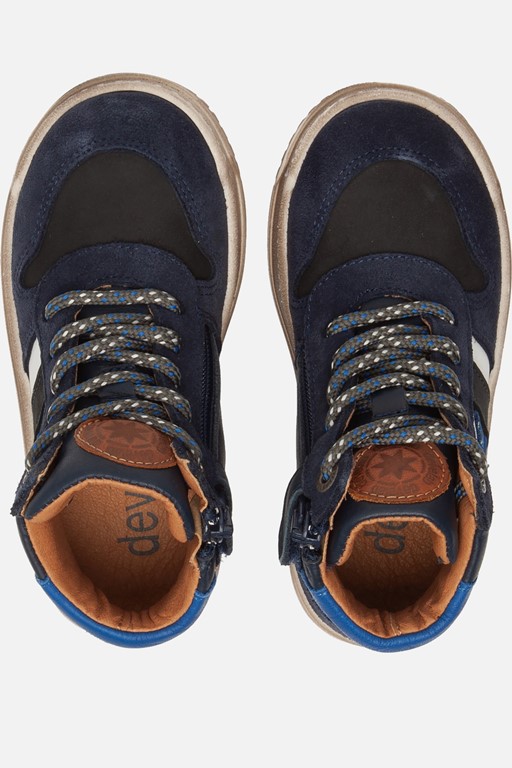 Develab Mid Cut Sneakers blauw Leer