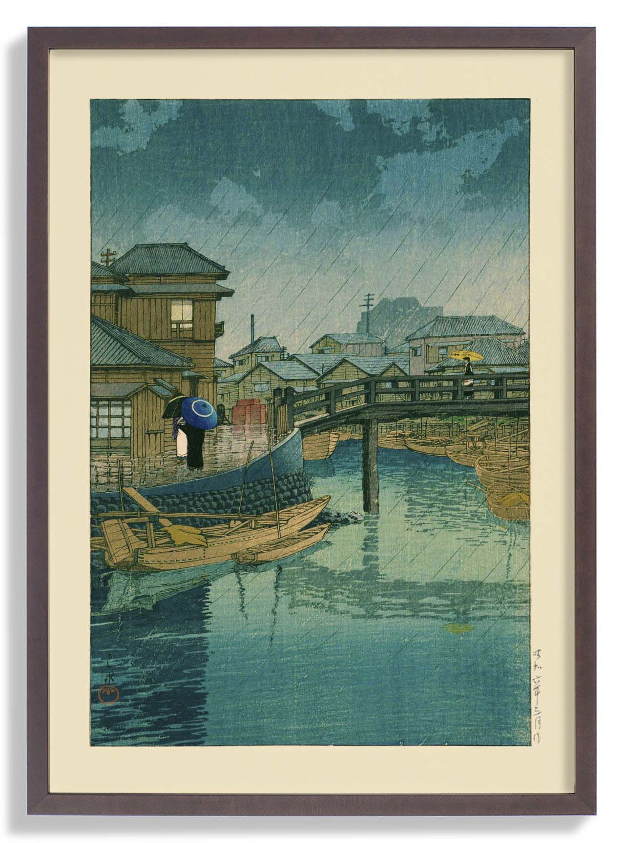 Shinagawa Kunstdruck von Hasui