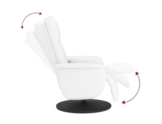 VIDAXL - Fauteuil Relaxation Fauteuil inclinable de massage repose-pieds blanc similicuir