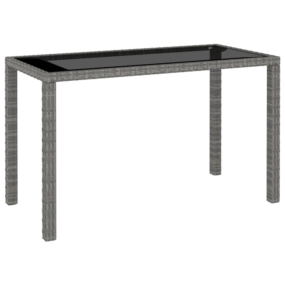 Meuble à dîner de jardin 6 pièces et coussins résine tressée gris