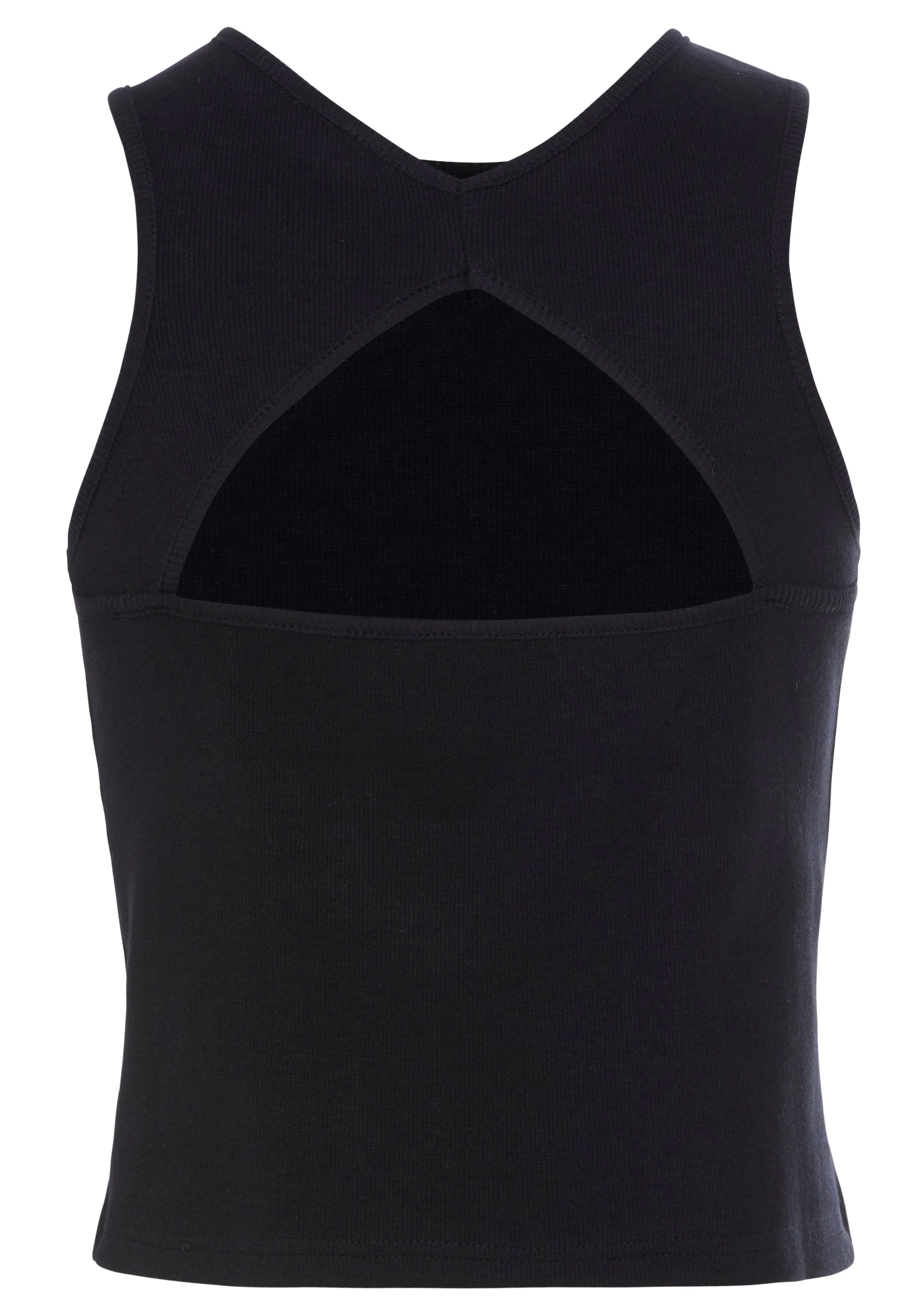 s.Oliver Ripptanktop , mit Cut-outs im Rücken, sportliches Damentop aus elastischer Baumwolle