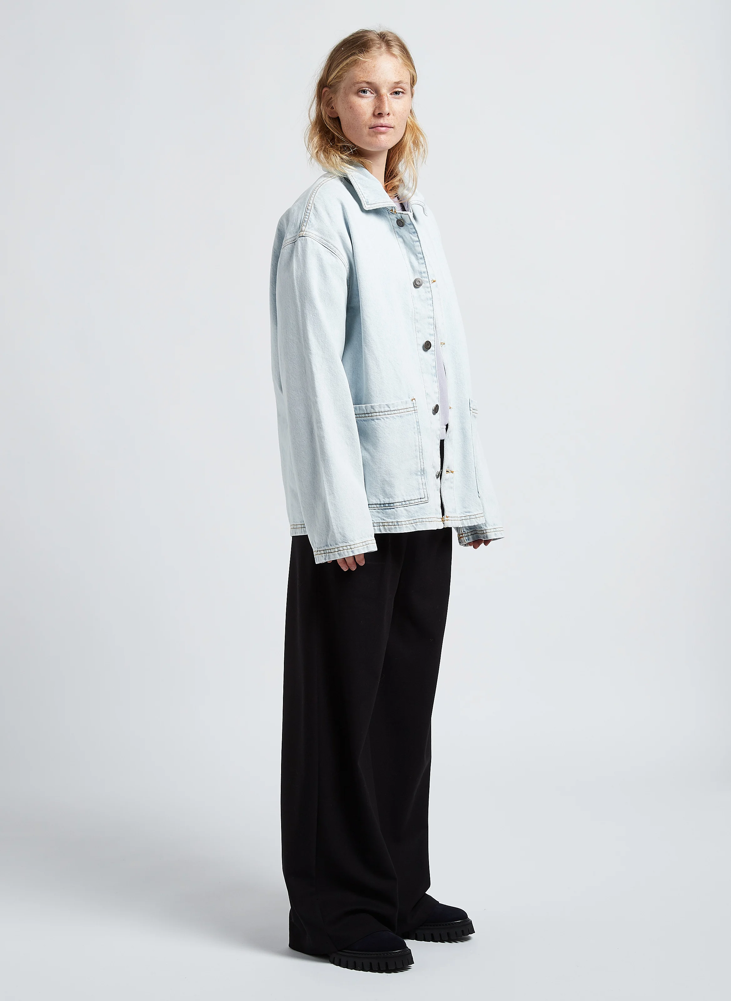 JOYBIRD - Veste en jean col classique | Blanc