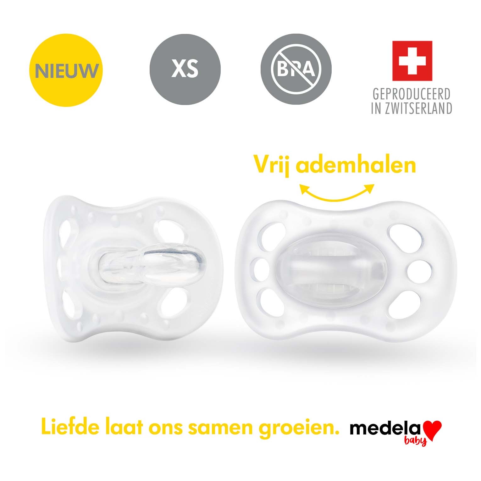 Medela baby new born fopspeen silicone 0-2m transparant