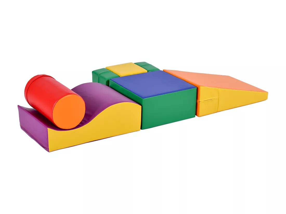 6 Pièces Aire de jeux Blocs De Construction Géants Souples , Modules Courir Et Grimper, PU - orange