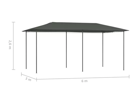 Belvédère 2,98x5,3x2,59 m Anthracite 160 g/m²