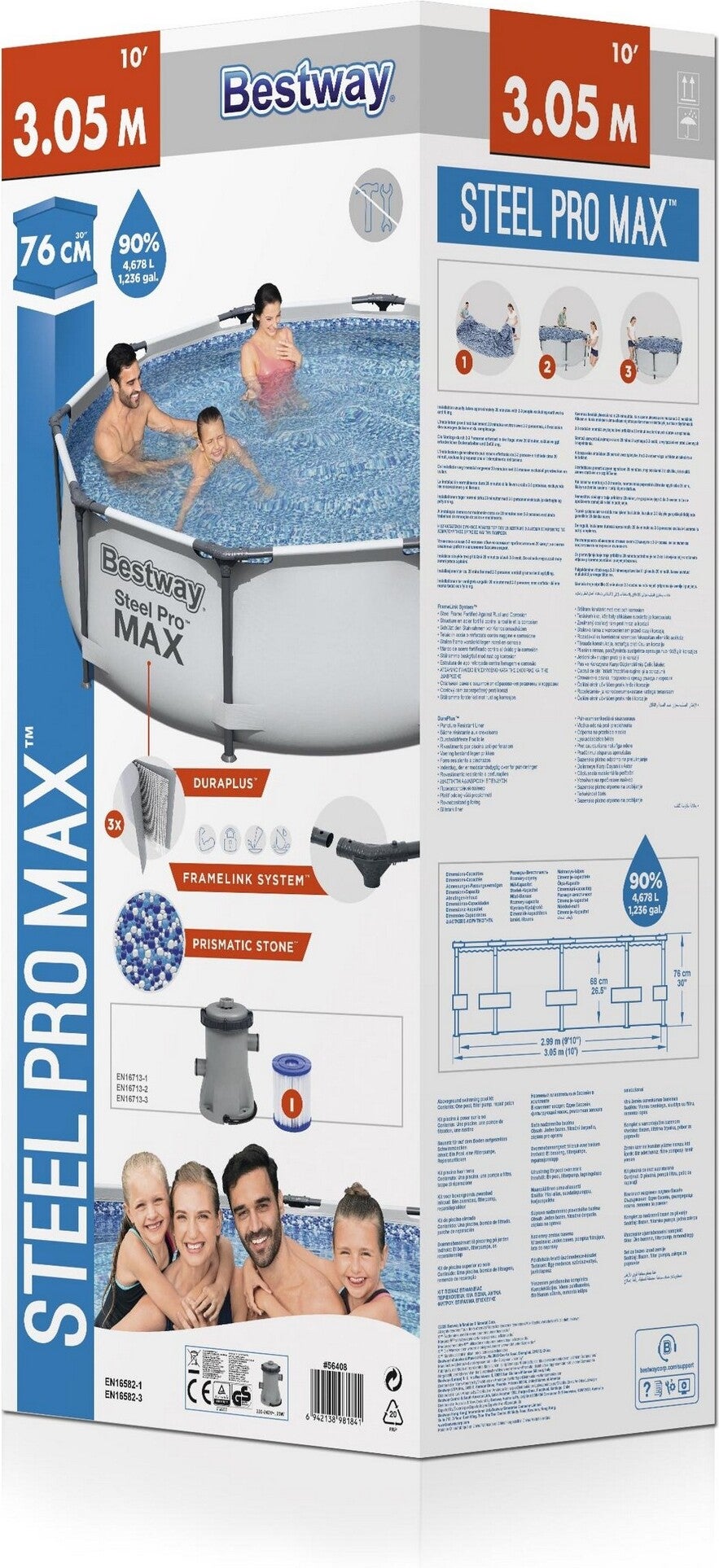 Bestway frame zwembad Steel Pro Max met pomp D 305 H 76 cm