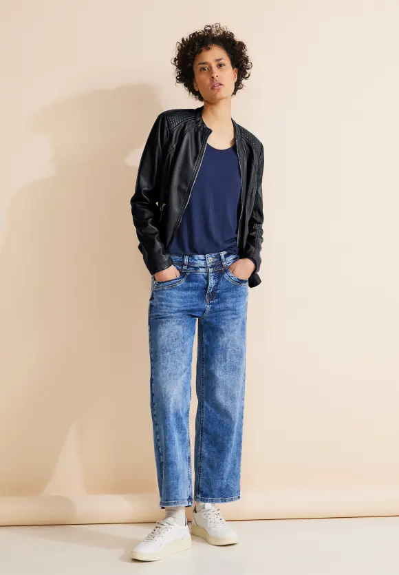 Kurze Bikerjacke - gravity blue