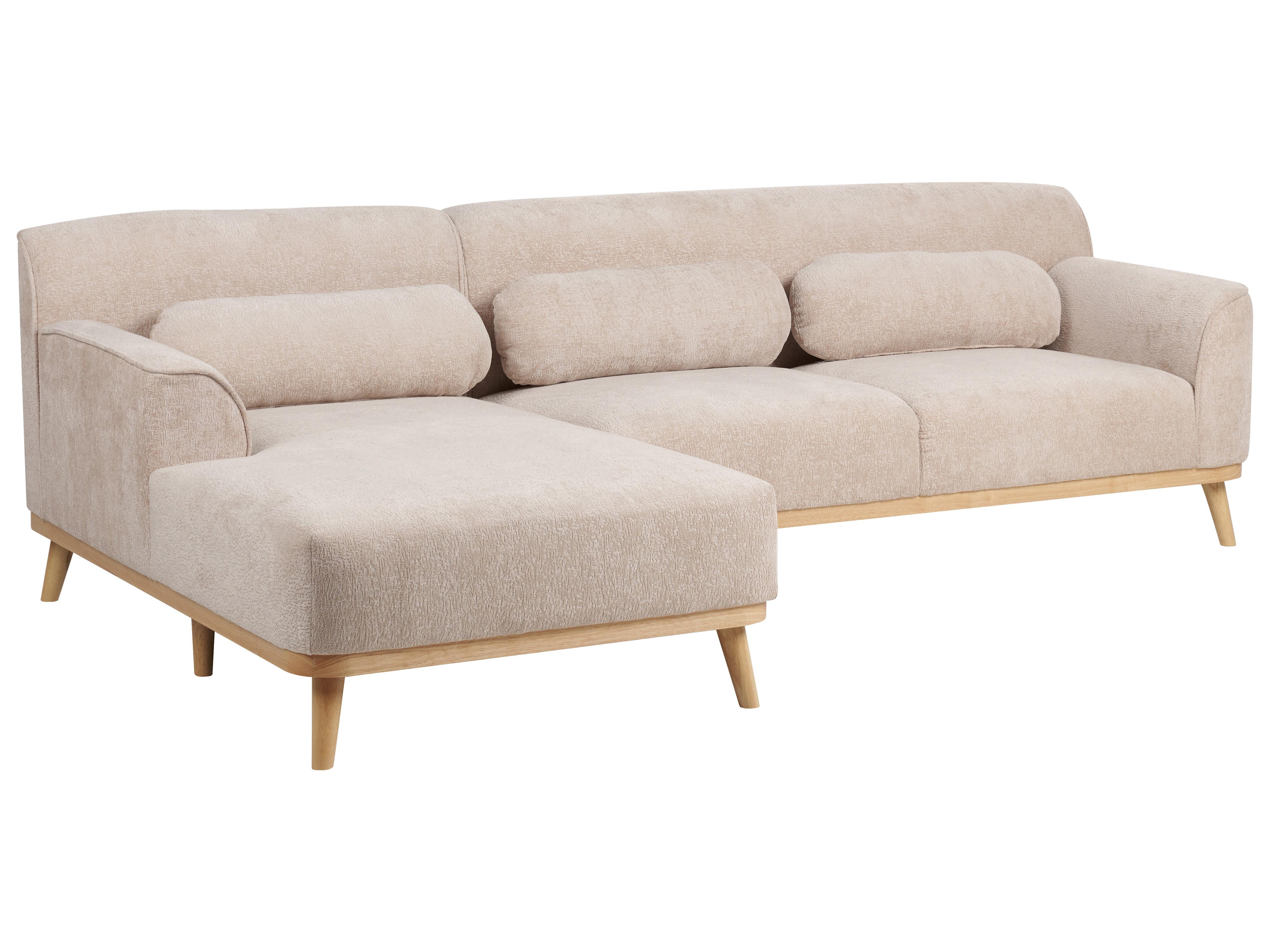 Hoekbank 3-zits SIMOS Chenille Beige rechtszijdig