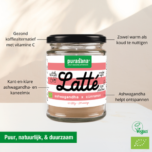 Purasana Latté Ashwagandha & Cinnamon Biologisch 120GR