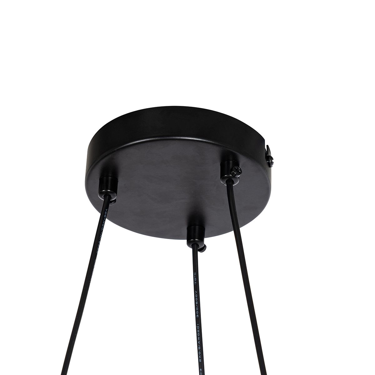 Hanglamp zwart met smoke glas rond 8-lichts - Monaco