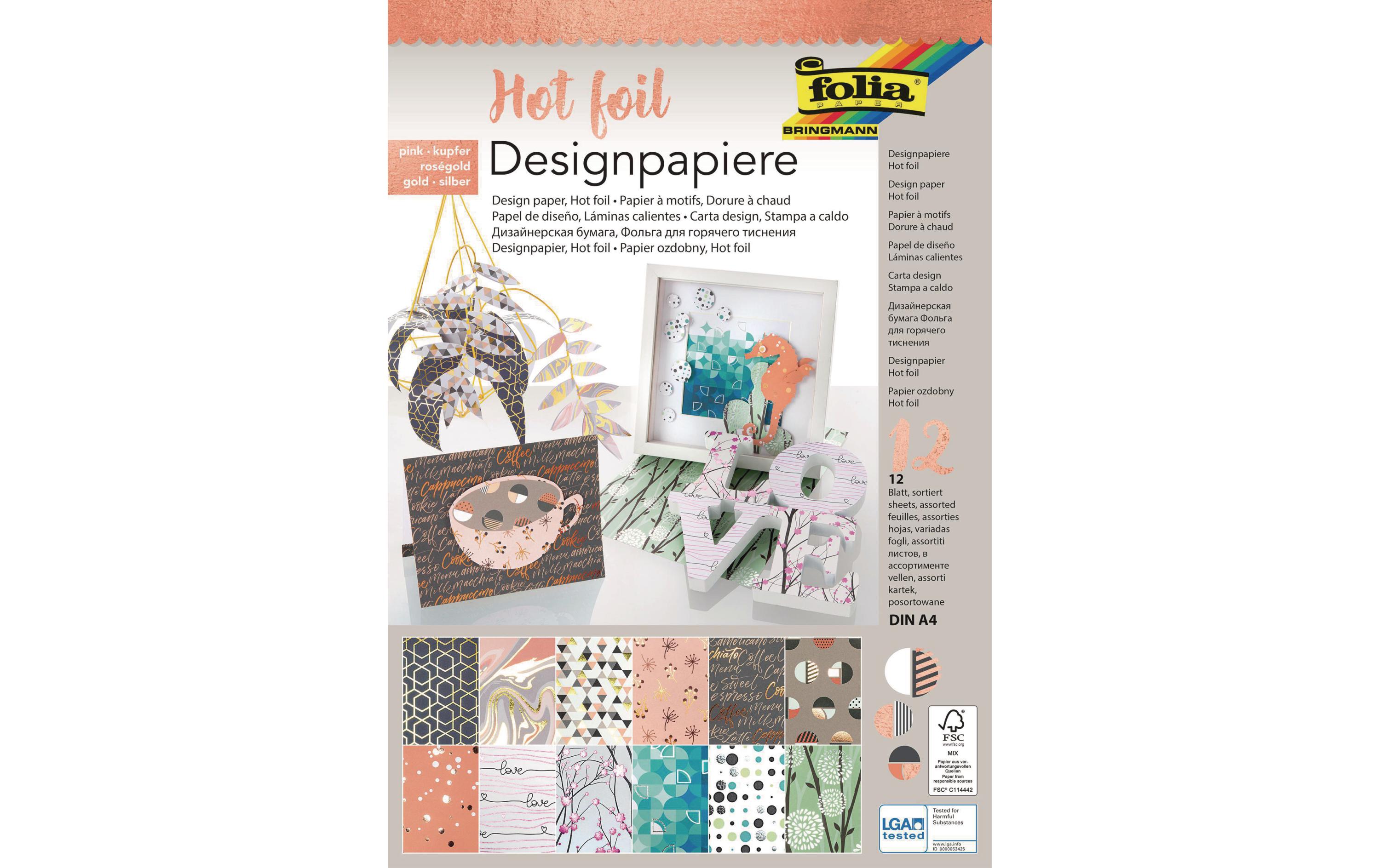 Designpapier Hot foil 3 A4, 12 BlattDesignpapier Hot foil