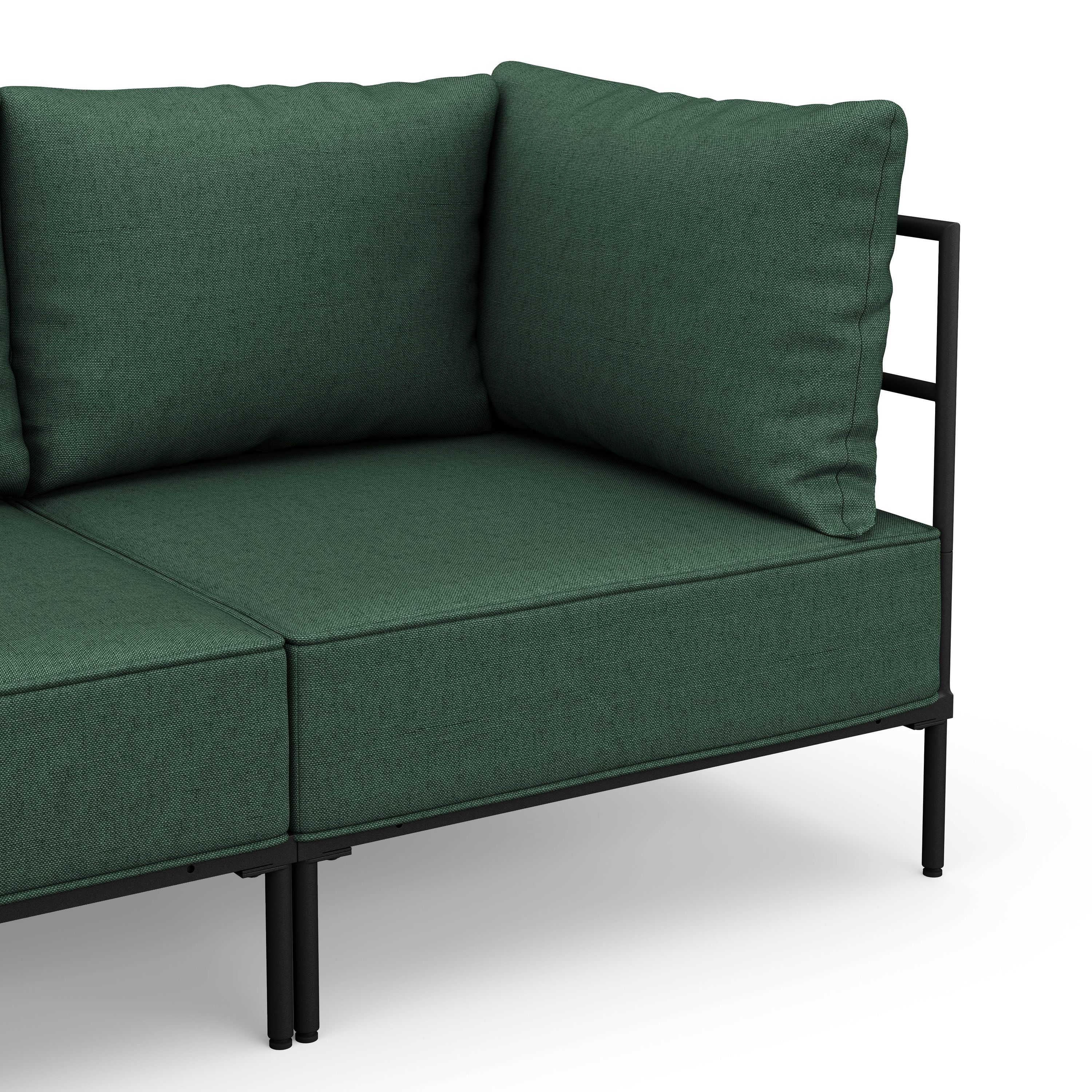 Ecksofa ETHAN 3-Sitzer dunkelgrün
