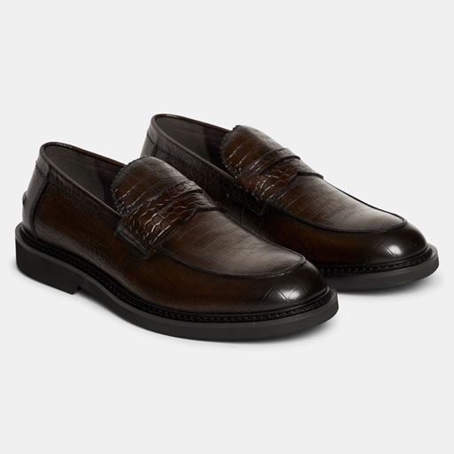 TGA 6110 Loafers, Dark Brown, 44