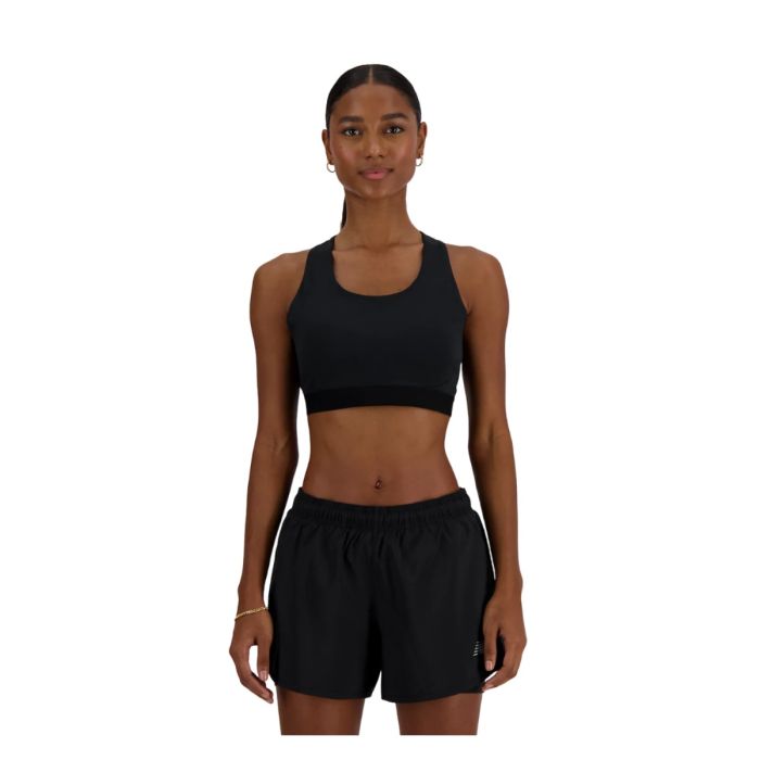 New Balance Dame BH NB Sleek Medium Support Pocket Sports Bra Sort