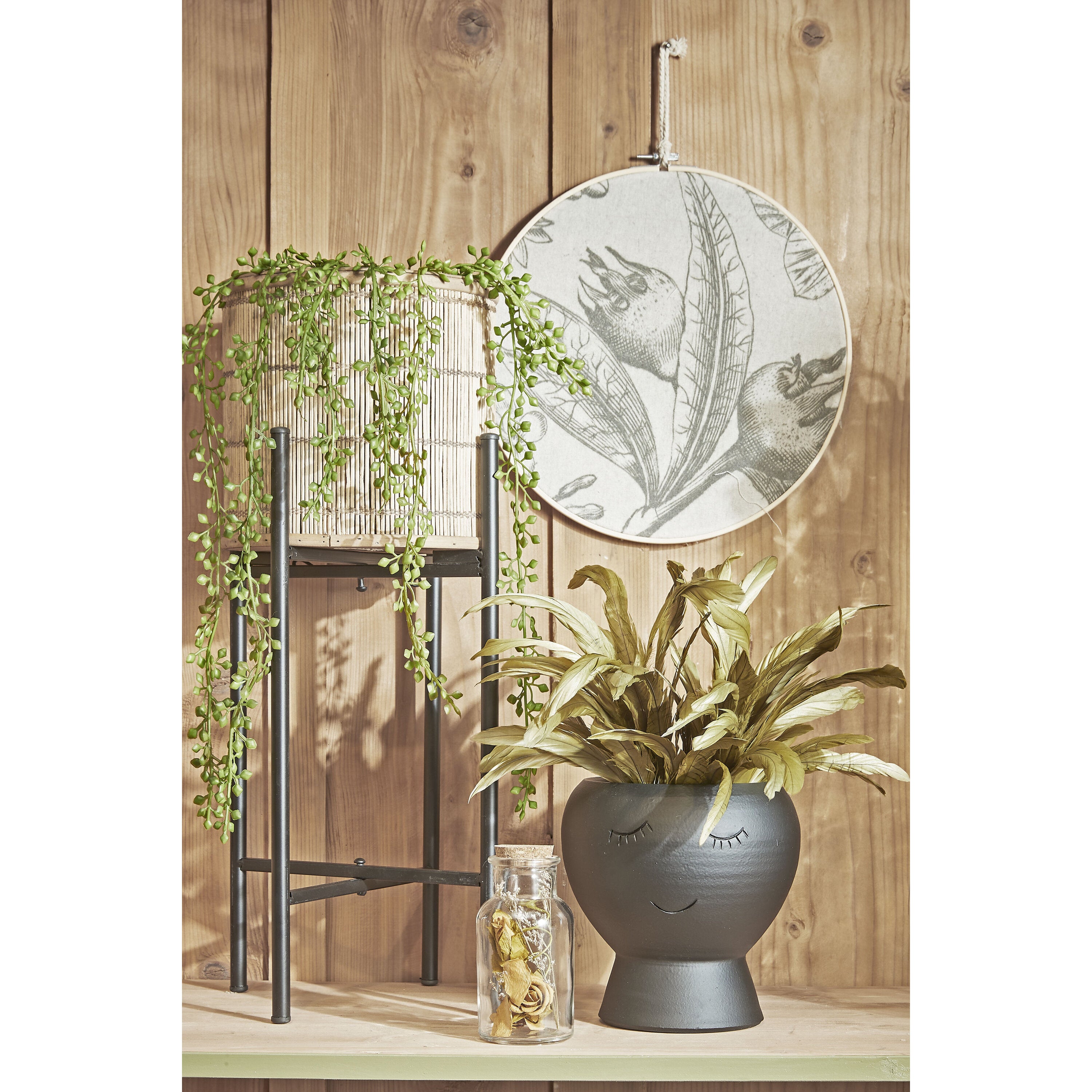 Mica Decorations Senecio hangend in pot groen - l68xd9cm