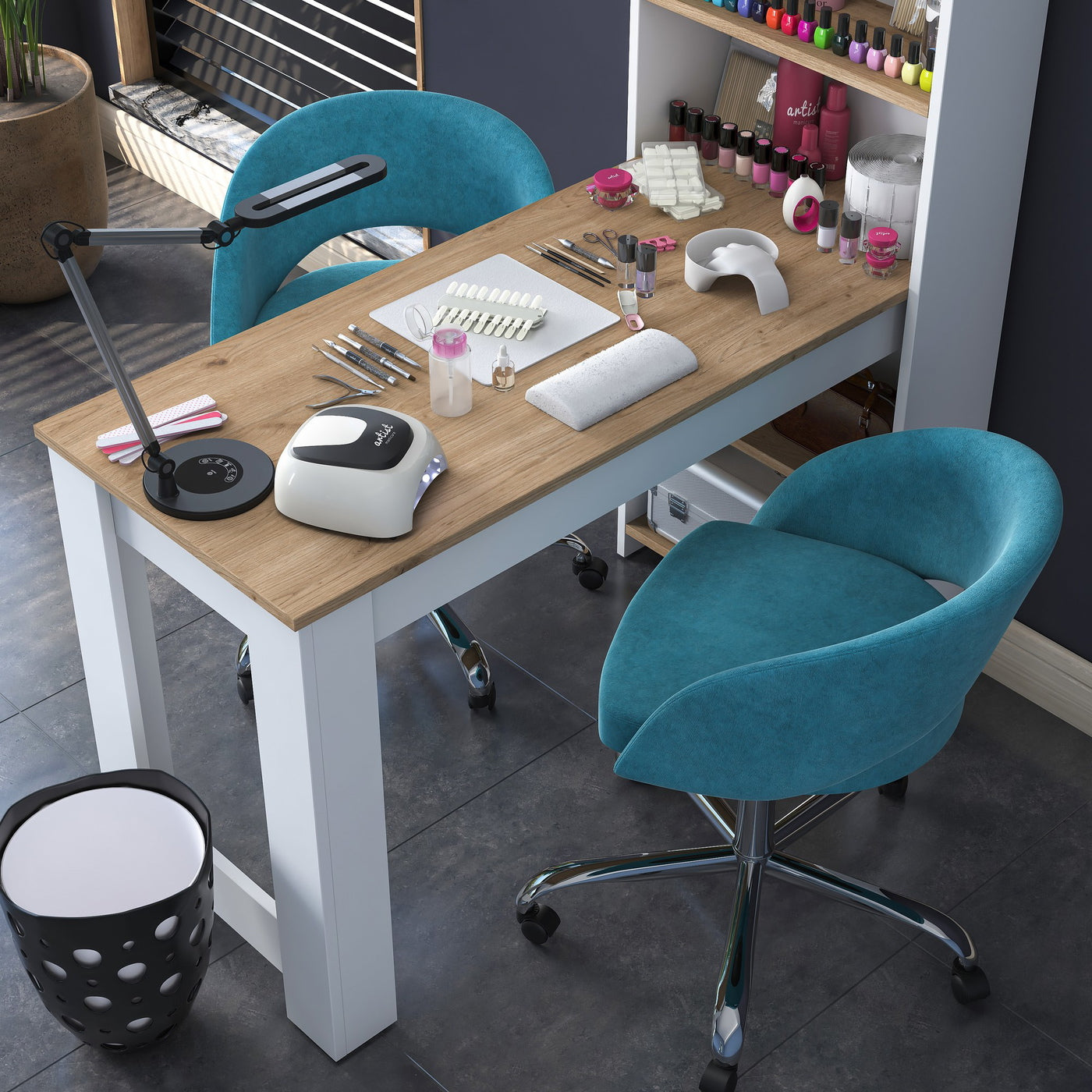 Giga Meubel - Kaptafel - Naturel|Wit - 120cm - Balgoze