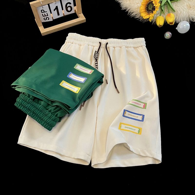 Breeson - Shorts met trekkoord en letters