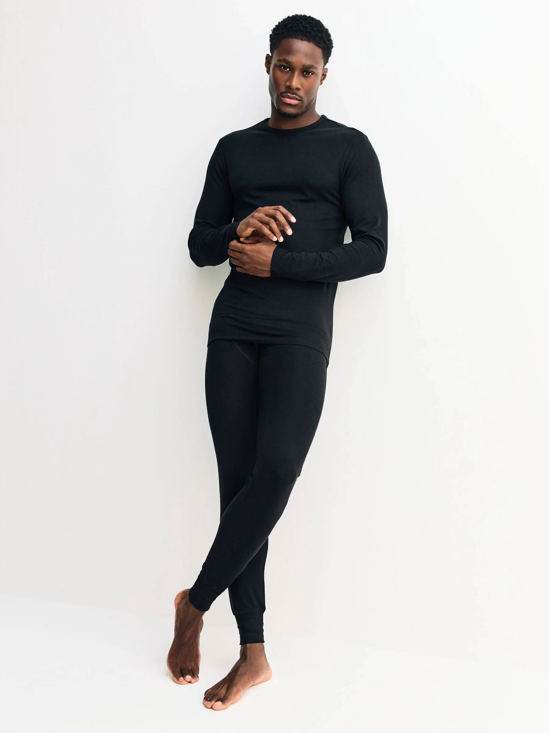 Zwart - Thermogen Long Sleeve Top and Leggings Set