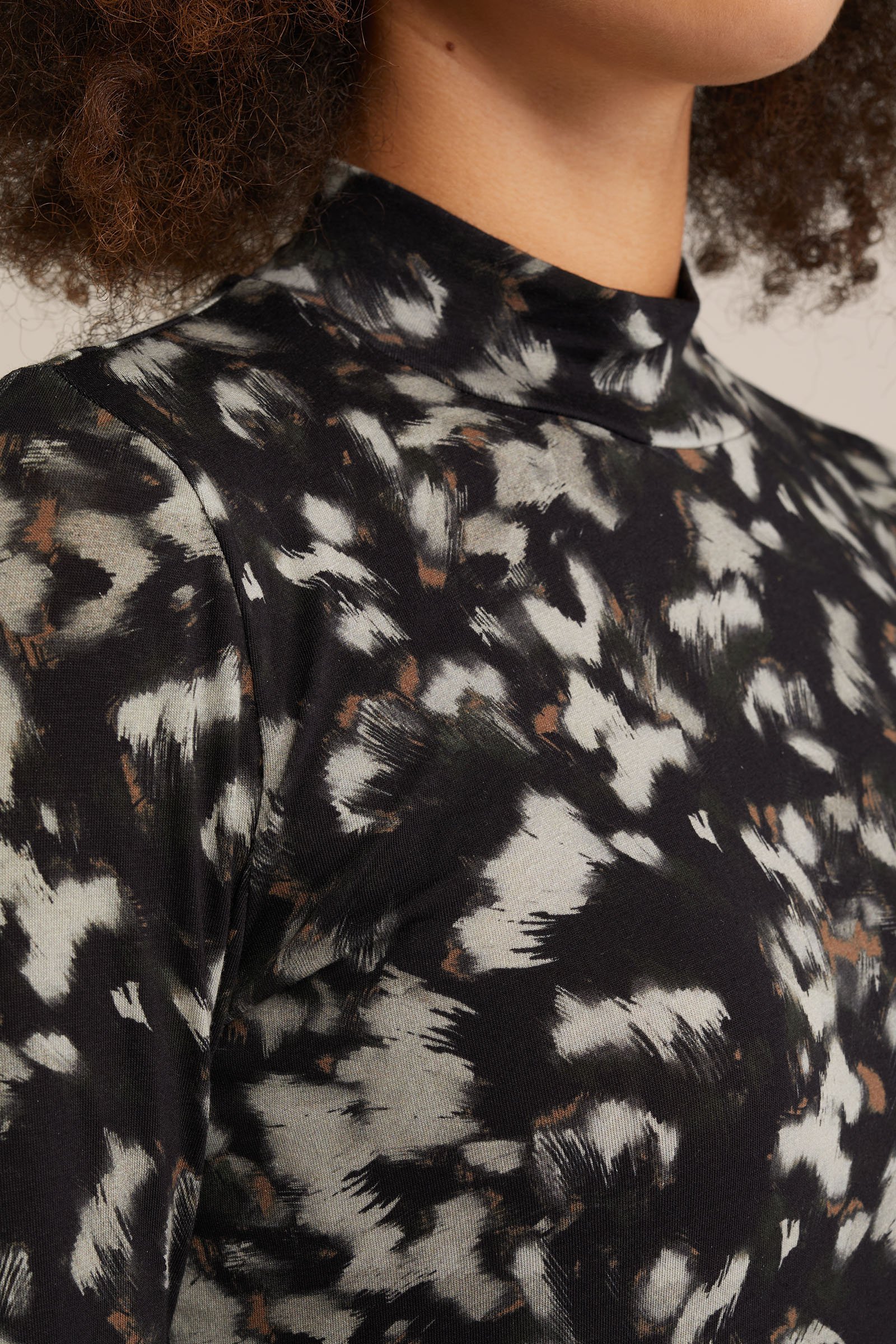 T-shirt met dessin WE Fashion Zwart