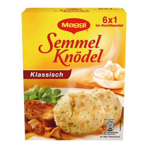 Maggi Semmelknödel Klassisch, 6 x 1 im Kochbeutel