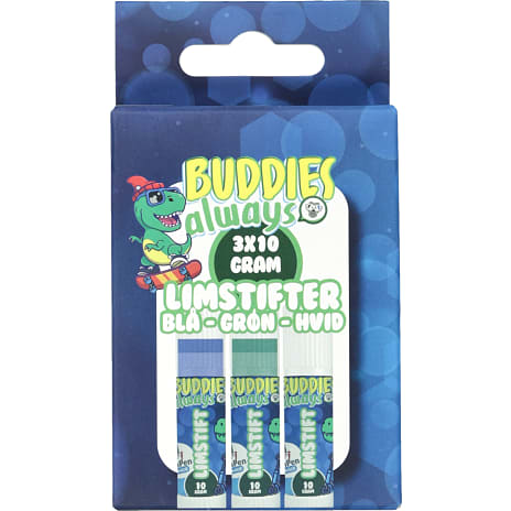 Danpen limstifter 3-pak - blå/grøn/hvid
