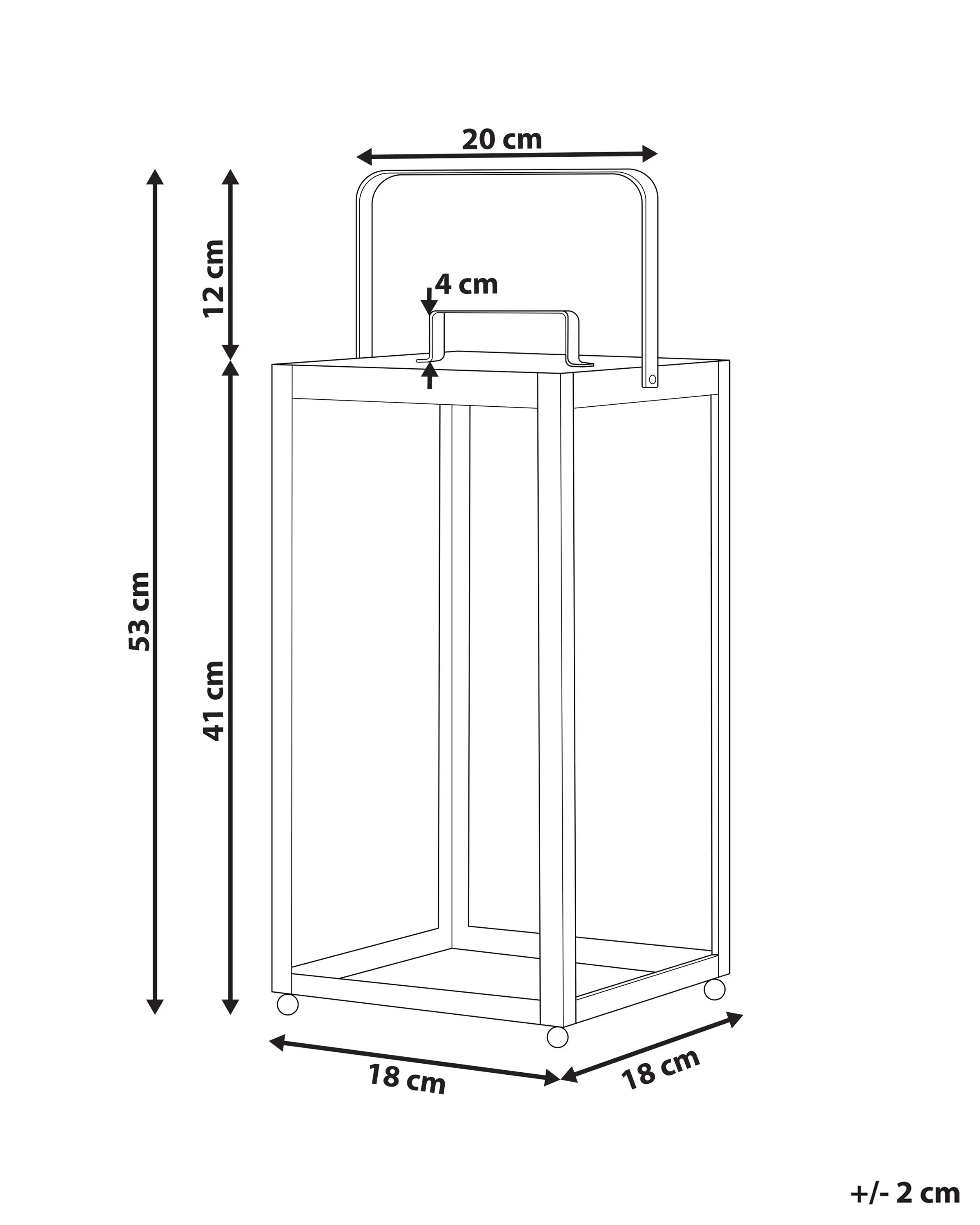 Lantaarn LEPAR Metaal 53 cm Zwart