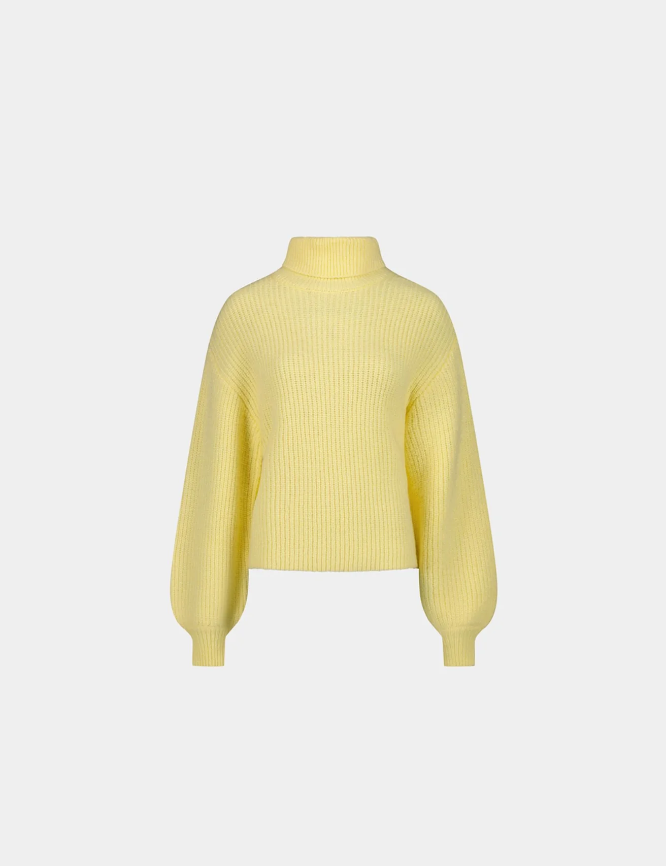 Pull col roulé en maille côtelée vanille