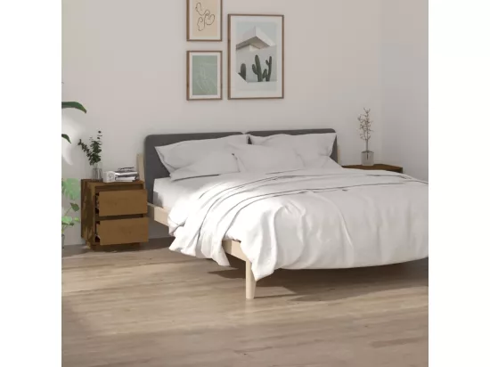 Tables de chevet 2 pcs Marron miel 40x35x50 cm Bois de pin