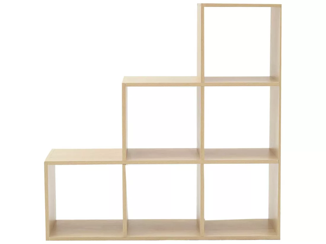 Etagère Bibliothèque Stockage 6 Niveaux Marron Bois 97,5x97,5x29