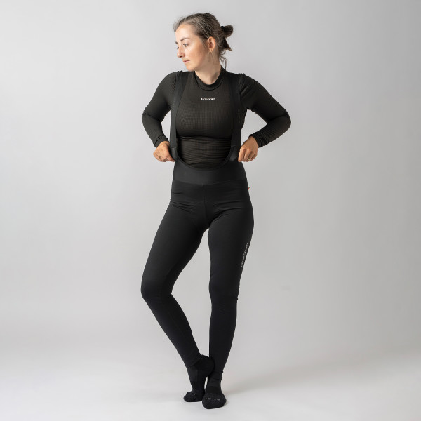 GripGrab PACR bibtights vandafvisende med pude sort dame