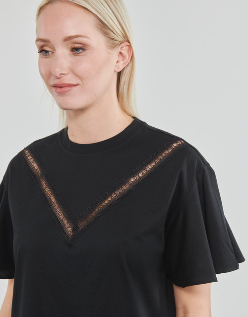 Karl Lagerfeld - LACE INSERT JERSEY DRESS Negro