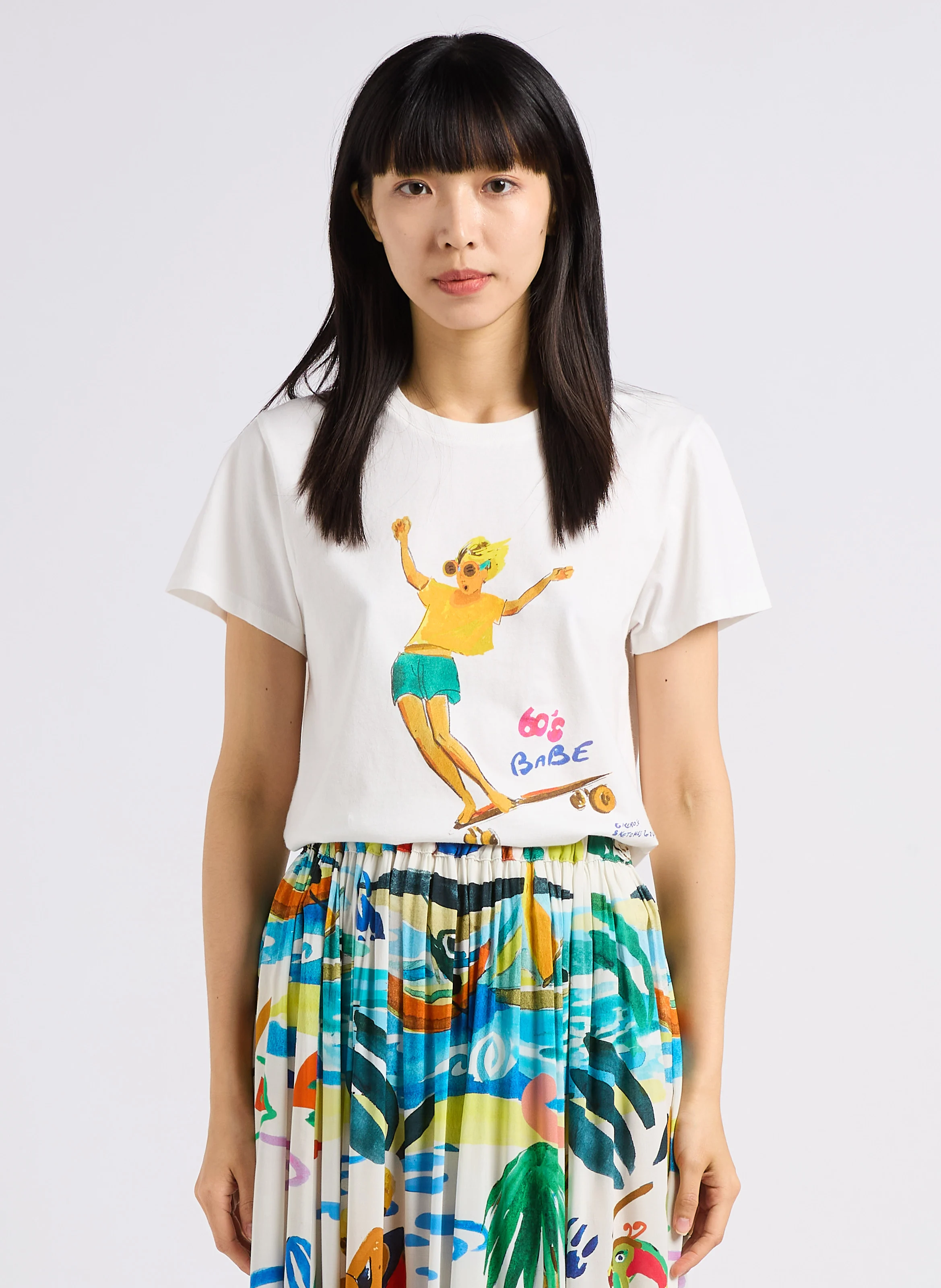60'S BABE - Tee-shirt col rond en coton | Multicolore