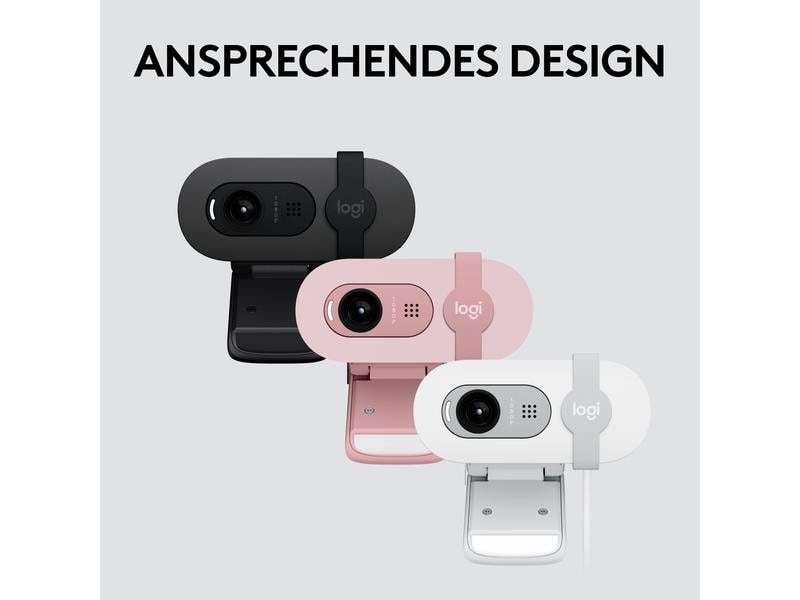 Logitech Brio 100 Graphite Full HD-Webcam mit integrierter Abdeckblende