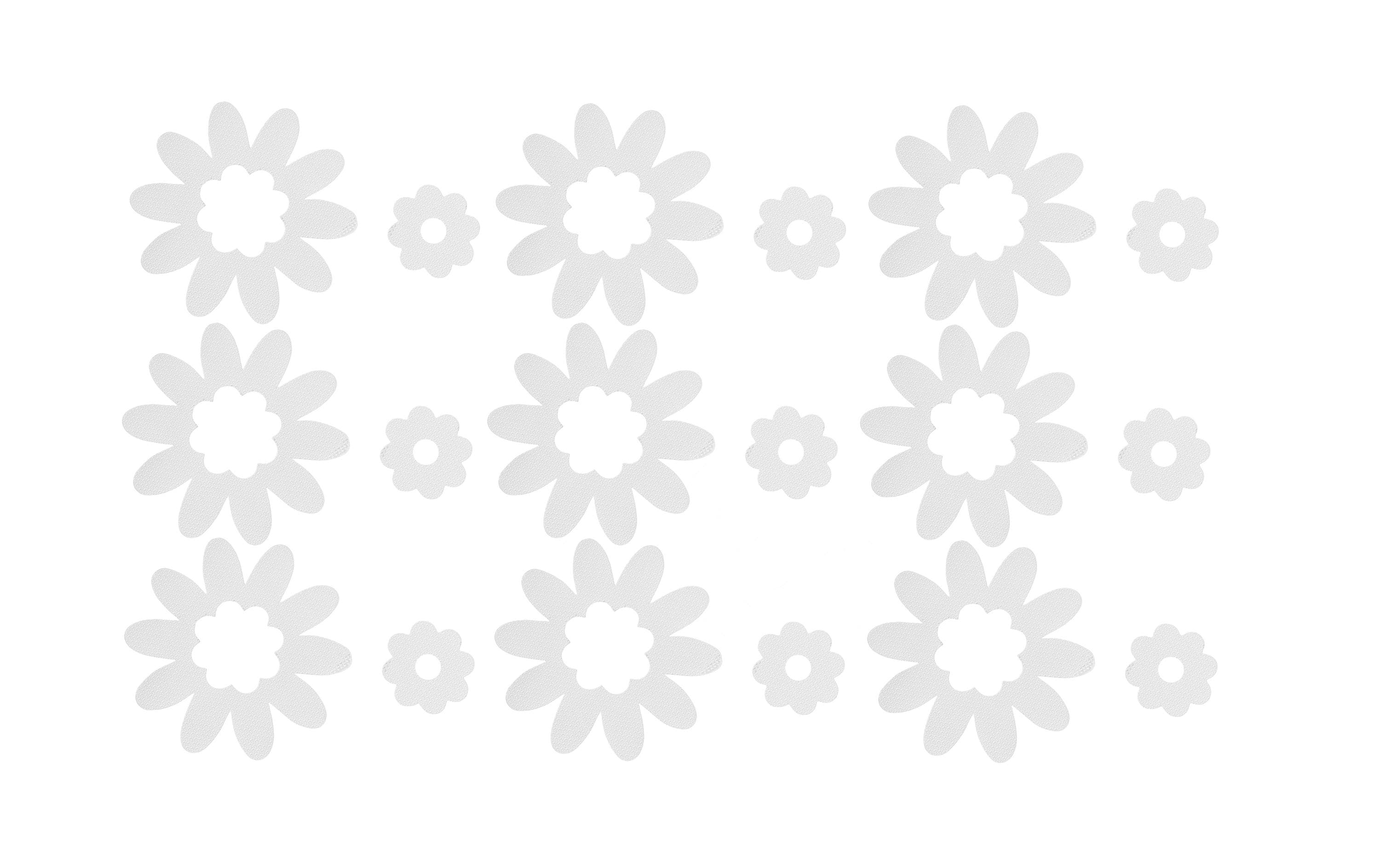 Antirutsch-Sticker Daisies 18 Stück, TransparentBlümchen Sticker in 2 verschiedenen Grössen