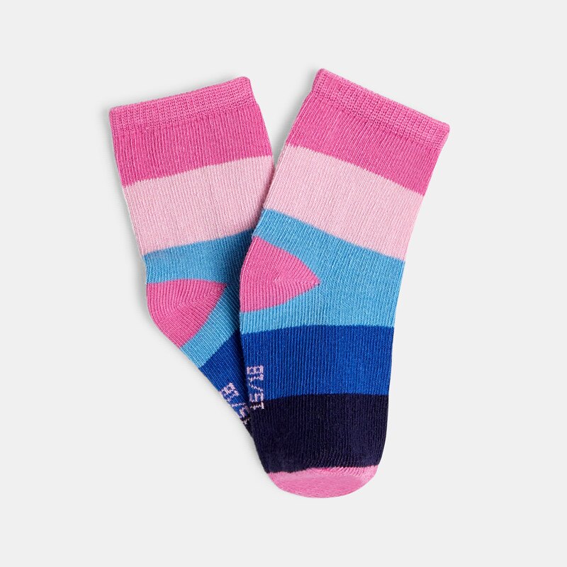 Chaussettes bébé fille rayures colorées violettes Catimini Mauve Violet