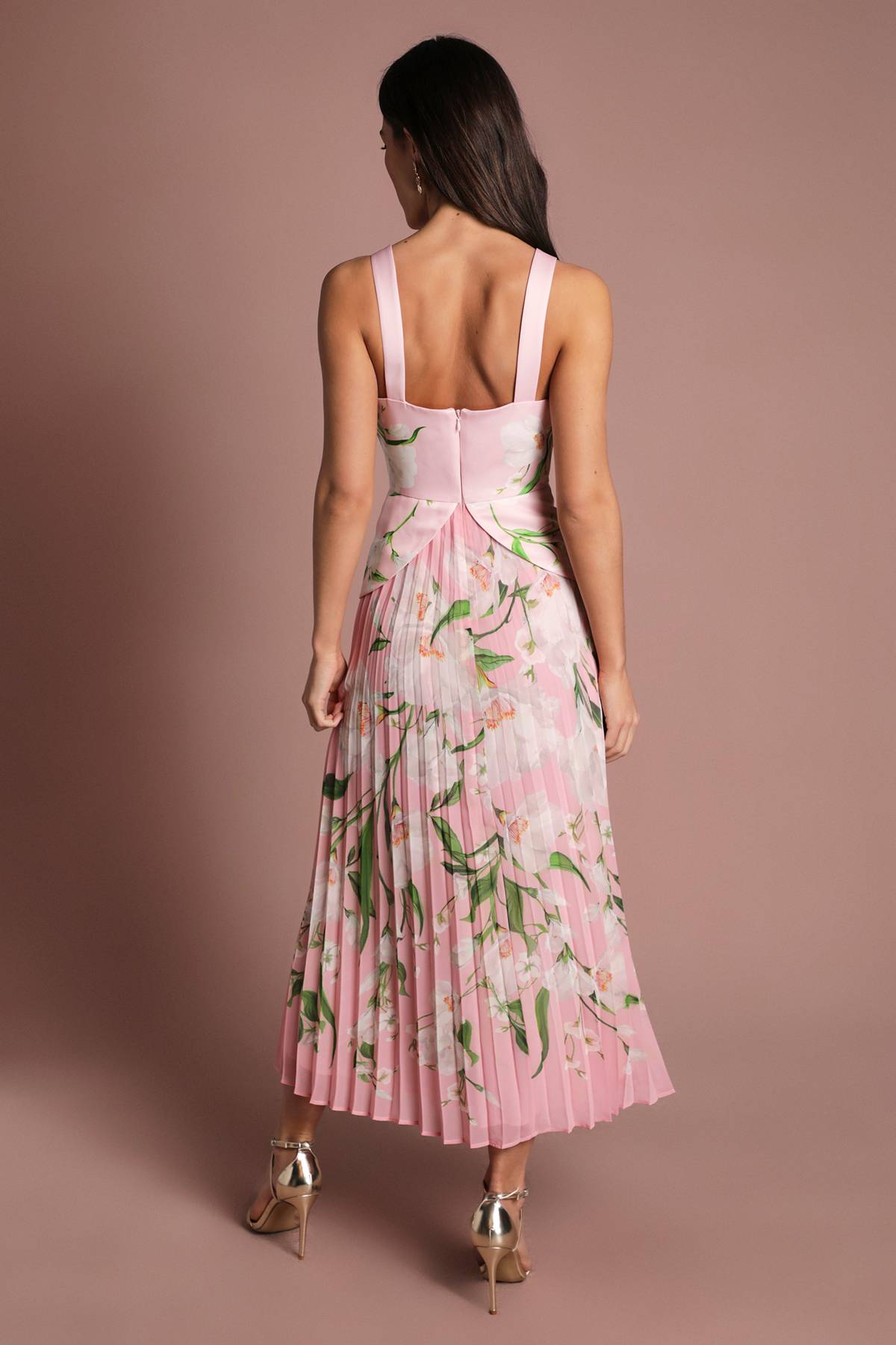Coast Robe Midi Plissée À Fleur Imprimée 3D Coast Muse