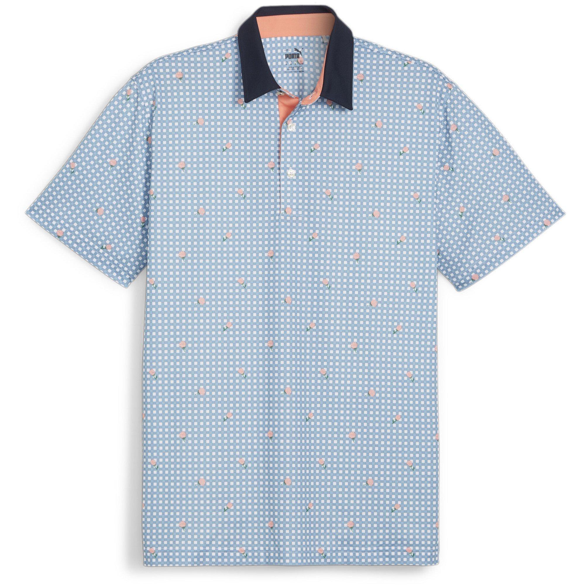 Puma Puma Pique Gingham Polo Shirt Mens