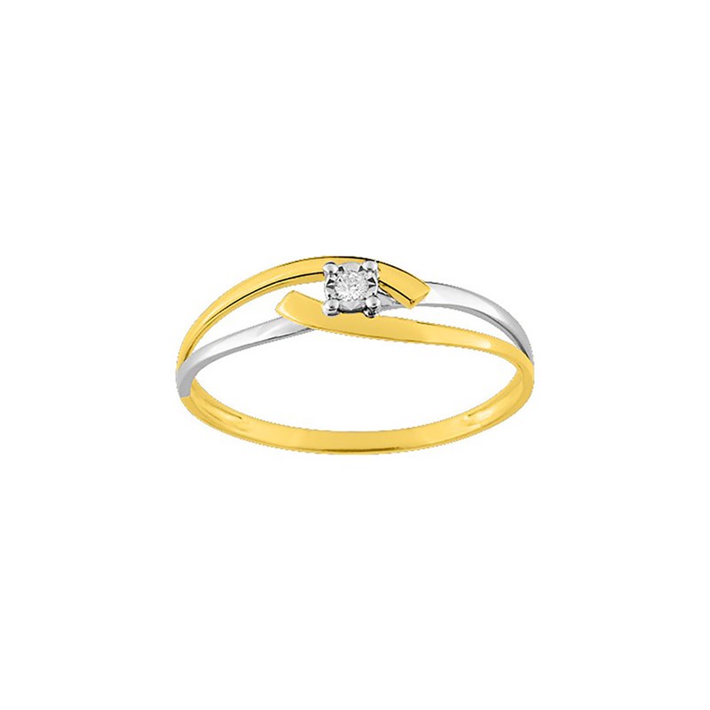 Bague Femme - Or 9 Carats - Diamant